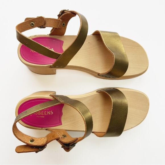 Swedish Hasbeens Gittan Clog Sandal Gold Metallic - Picture 5 of 11